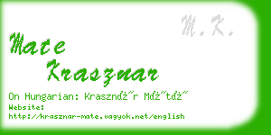 mate krasznar business card